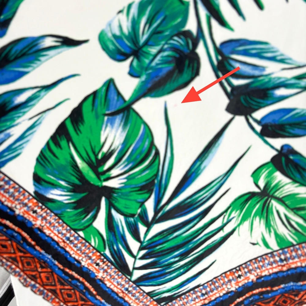 Flying Tomato Handkerchief Hem Midi Dress Tropical Palm Print Small Boho Beach - Picture 7 of 10